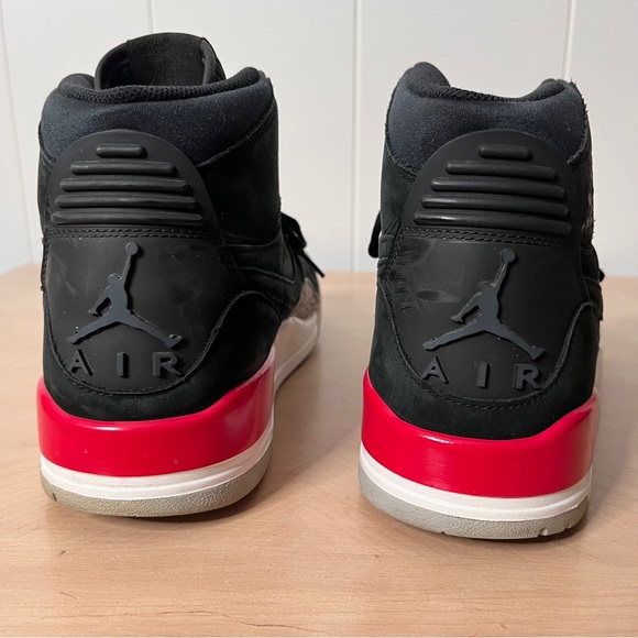 Nike Air Jordan Legacy 312 Black and Red High-Top Sneakers Men's 12 - Picture 4 of 13